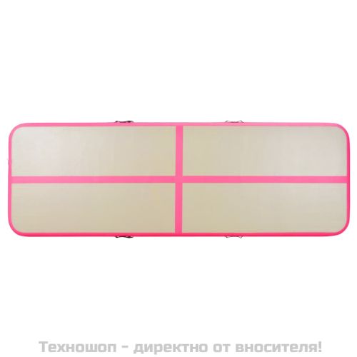 Надуваем дюшек за гимнастика с помпа, 400x100x10 см, PVC, розов