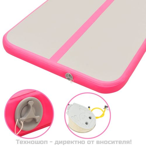 Надуваем дюшек за гимнастика с помпа, 400x100x10 см, PVC, розов