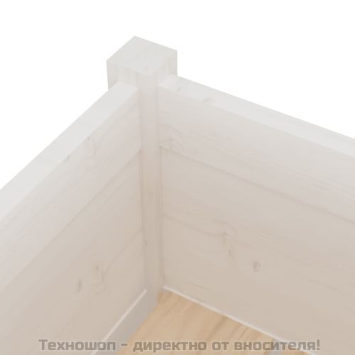 Градински сандък, бял, 70x70x70 см, бор масив