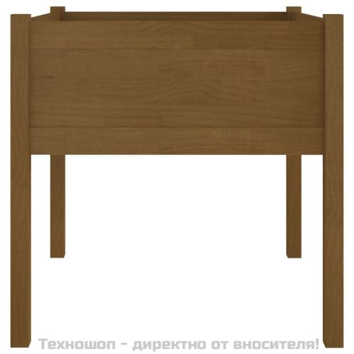 Градински сандък, меденокафяв, 70x70x70 см, бор масив
