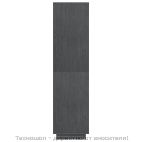 Библиотека/разделител за стая, сива, 80x35x135 см, бор масив