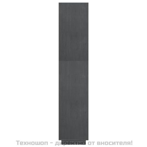 Библиотека/разделител за стая, сива, 80x35x167 см, бор масив