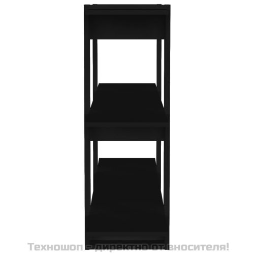 Библиотека/разделител за стая, черна, 100x30x87 см