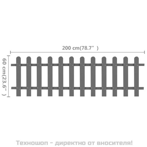 Дъсчена ограда, WPC, 200x60 см
