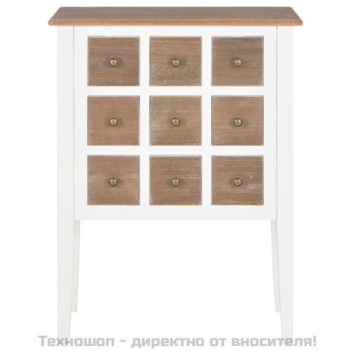 Сайдборд, бял, 54x30x80 см, масивно дърво