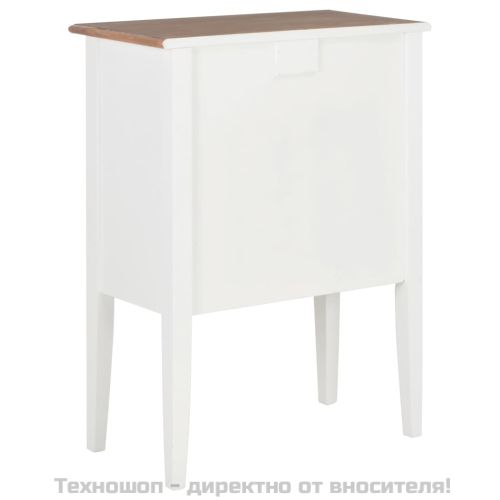 Сайдборд, бял, 54x30x80 см, масивно дърво