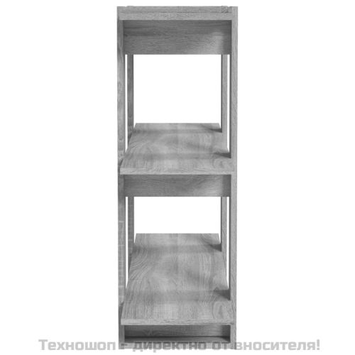 Библиотека/разделител за стая, сив сонома, 80x30x87 см