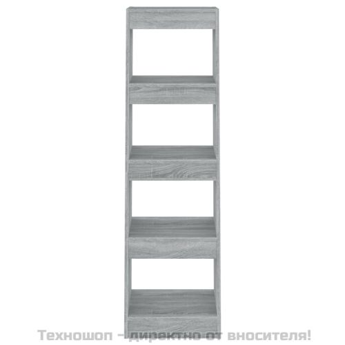 Библиотека/разделител за стая, сив сонома, 40x30x135 см