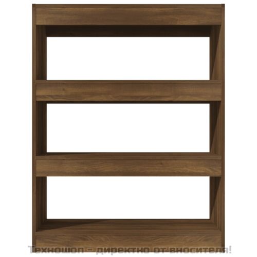 Библиотека/разделител, кафяв дъб, 80x30x103 см, инженерно дърво