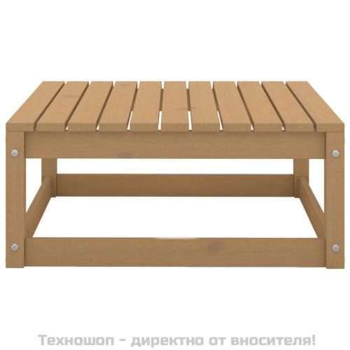 Градински табуретки с възглавници 2 бр меденокафяви бор масив