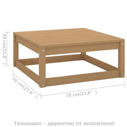 Градински табуретки с възглавници 2 бр меденокафяви бор масив