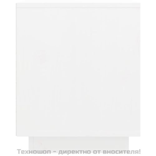 ТВ шкаф, бял, 74x35x44 см, бор масив