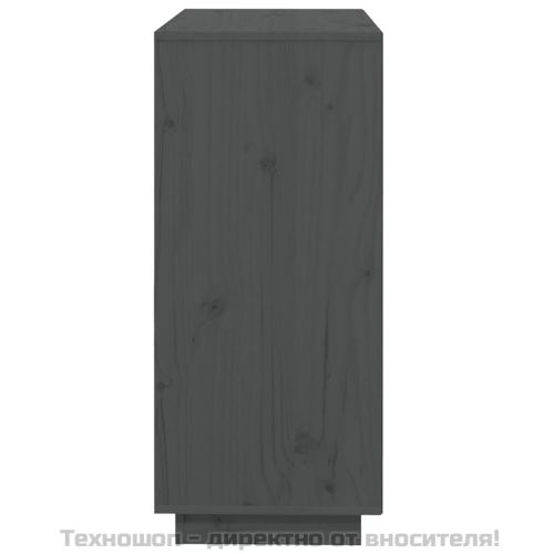 Сайдборд, сив, 74x35x80 см, бор масив