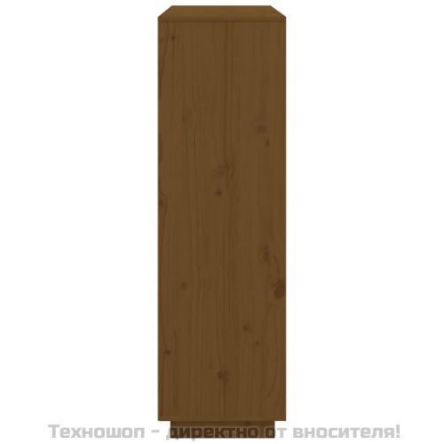 Висок шкаф, меденокафяв, 110,5x35x117 см, бор масив