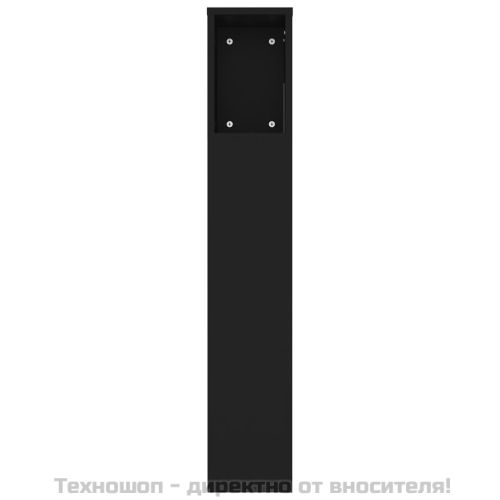 Табла за легло тип шкаф, черна, 220x18,5x104,5 см