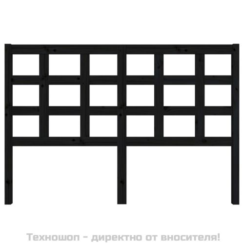 Горна табла за легло, черна, 145,5x4x100 см, бор масив