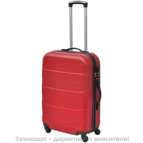 Комплект твърди куфари от три части червен 45,5/55/66 см