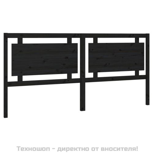 Горна табла за легло, черна, 205,5x4x100 см, бор масив