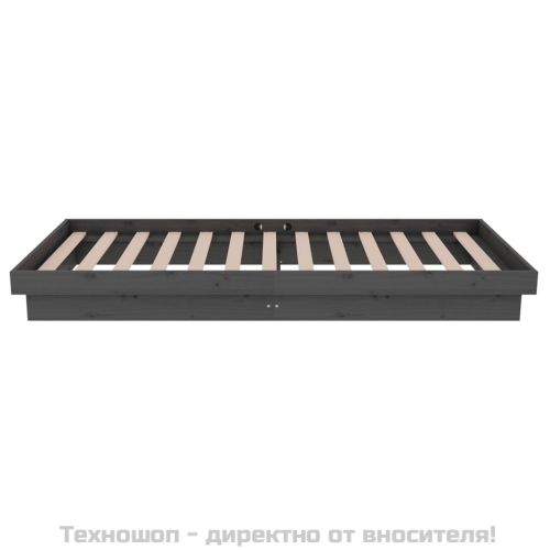 Рамка за легло, сива, дърво масив, 75x190 см, Small Single