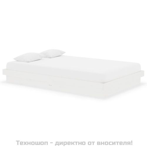 Рамка за легло, бяла, дърво масив, 120x190 см, Small Double