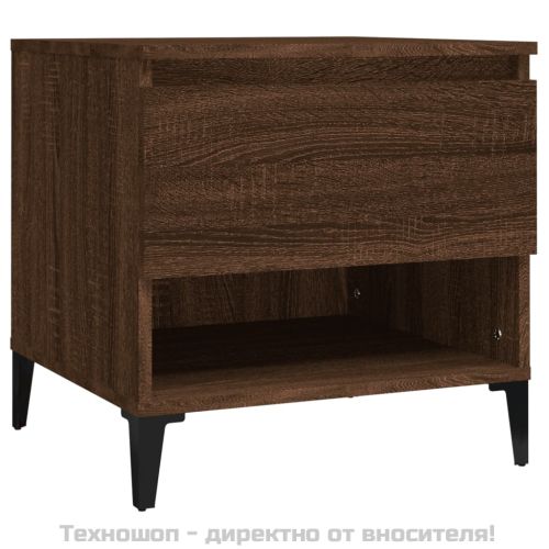 Странична маса, кафяв дъб, 50x46x50 см, инженерно дърво