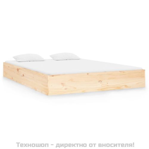 Рамка за легло, дърво масив, 120x190 см, Small Double