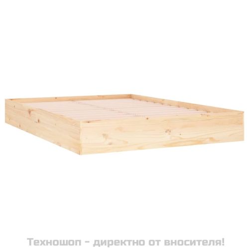 Рамка за легло, дърво масив, 135x190 cм, Double