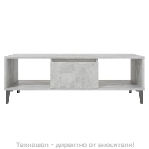 Маса за кафе, бетонно сива, 103,5x60x35 см, инженерно дърво