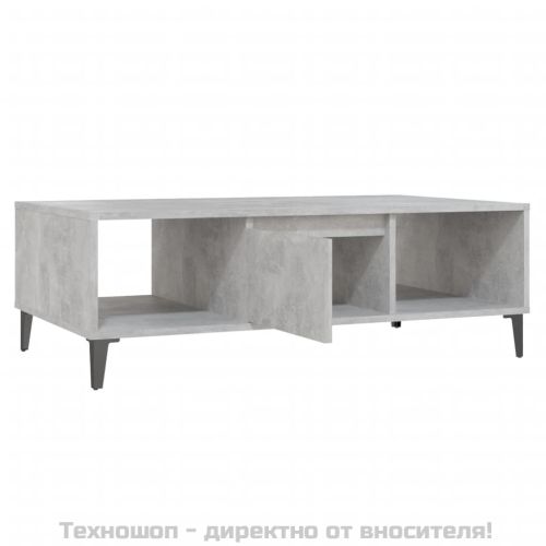 Маса за кафе, бетонно сива, 103,5x60x35 см, инженерно дърво