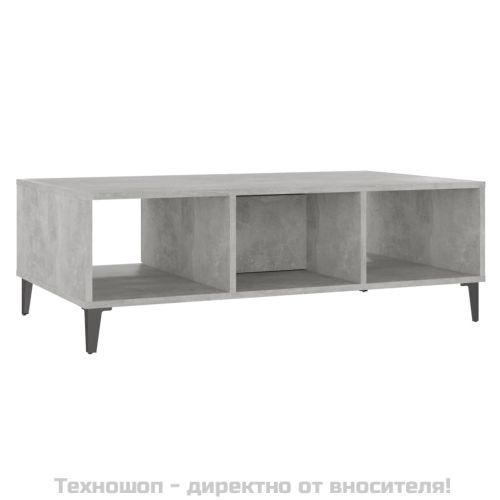 Маса за кафе, бетонно сива, 103,5x60x35 см, инженерно дърво