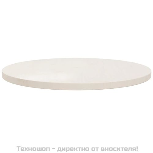 Плот за маса, бял, Ø60x2,5 см, бор масив