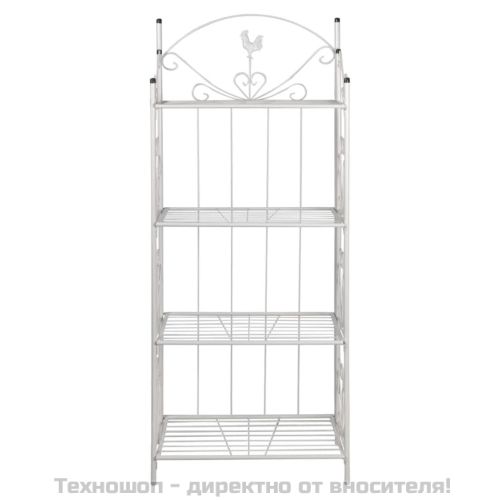 Етажерка за цветя, правоъгълна, бяла