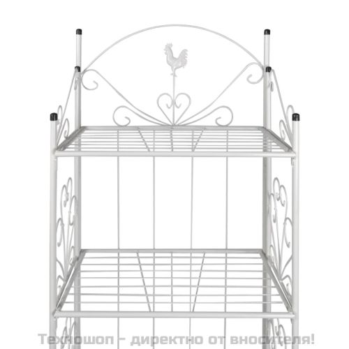 Етажерка за цветя, правоъгълна, бяла