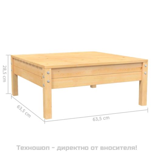 Градински лаундж комплект 3 части сиви възглавници бор масив