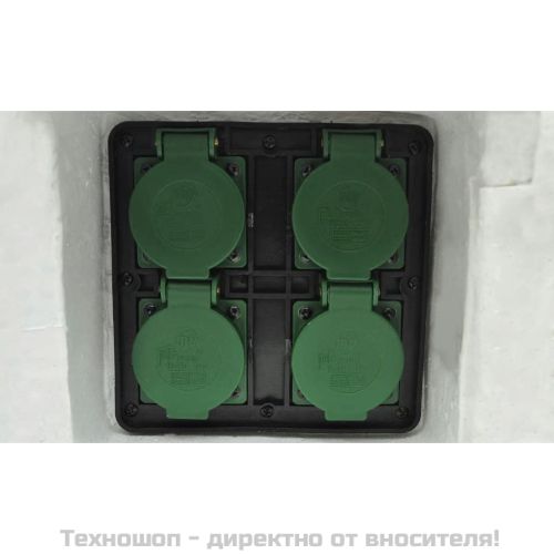 Градински контакт, 4 слота, водоустойчива смола, бял