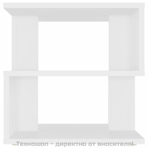 Странична маса, бяла, 40x40x40 см, инженерно дърво