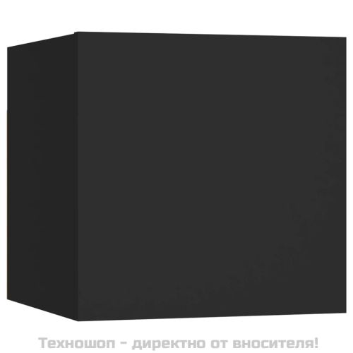 ТВ шкаф за стенен монтаж, черен, 30,5x30x30 см