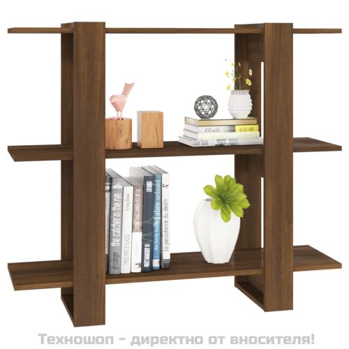 Библиотека/разделител за стая, кафяв дъб, 100x30x87 см