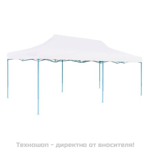 Сгъваема парти шатра със странични стени, 3x6 м, стомана, бяла