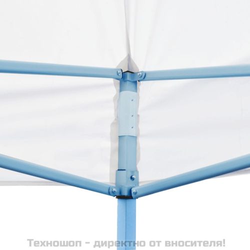Сгъваема парти шатра със странични стени, 3x6 м, стомана, бяла