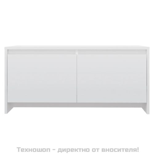 Кафе маса, бял гланц, 90x50x41,5 см, инженерно дърво