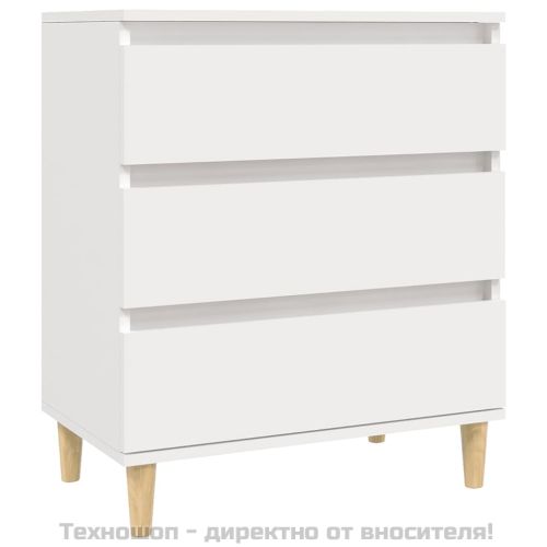 Сайдборд, бял, 60x35x70 см, инженерно дърво