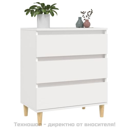 Сайдборд, бял, 60x35x70 см, инженерно дърво