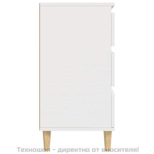 Сайдборд, бял, 60x35x70 см, инженерно дърво