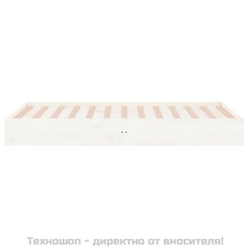 Рамка за легло, бяла, масивно дърво, 90х200 см