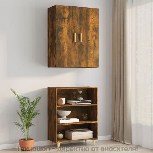 Окачен стенен шкаф, опушен дъб, 69,5x34x90 см