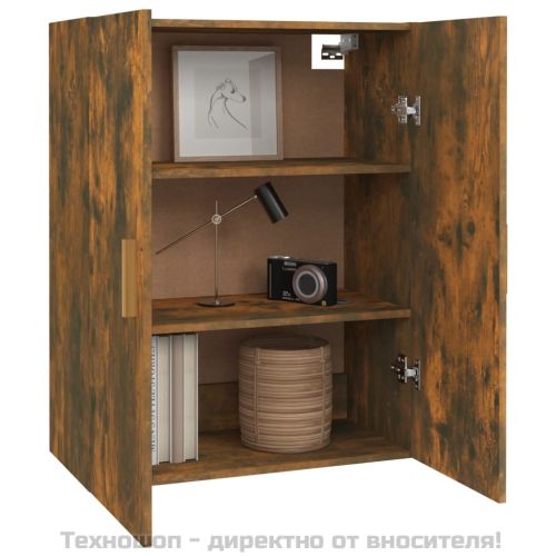 Окачен стенен шкаф, опушен дъб, 69,5x34x90 см