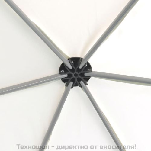 Шестоъгълна pop-up шатра с 6 стени кремавобяла 3,6x3,1 м