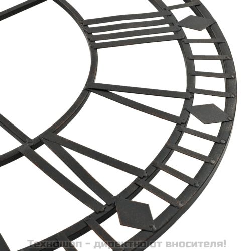 Винтидж стенен кварцов часовник, метал, 60 см, XXL