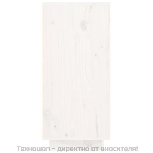 Сайдборд, бял, 111x34x75 см, бор масив